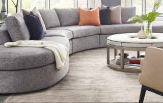 The Elliston sectional from Vanguard?s Michael Weiss colletion includes has piece options beyond the two armless wedges and left- and right-facing lounges shown here. Retail starts at $16,125.