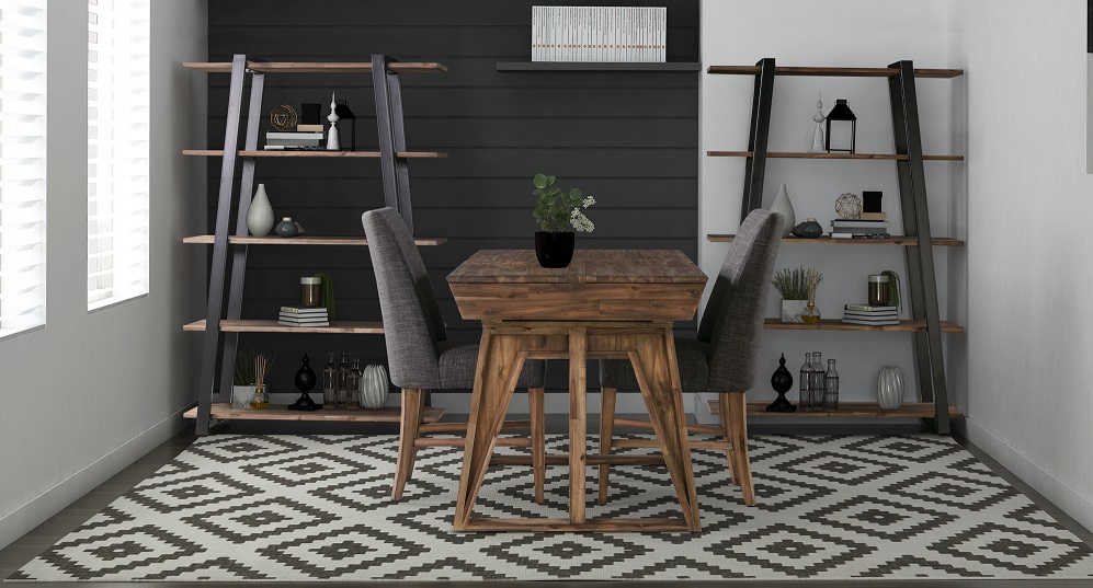 This is one of six new home office groups from A-America that showcases a mix of rustic and industrial design elements.